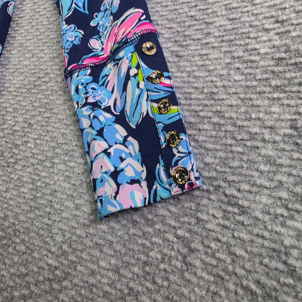 Lilly Pulitzer Kaisley Dress XS High Tide Navy Pineapple Paradise Dual Neck NEW - Picture 8 of 15